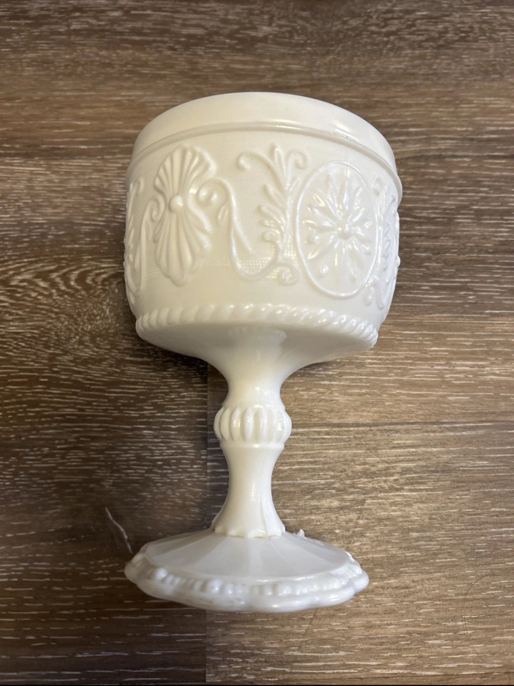 Vintage White Milk Glass Pedestal Candy Dish